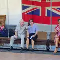 Sitting on a portable dance floor, Paul Bear's Adventures at a 1940s Steam Weekend, Holt, Norfolk - 22nd September 2013