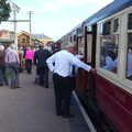 On the platform, Paul Bear's Adventures at a 1940s Steam Weekend, Holt, Norfolk - 22nd September 2013