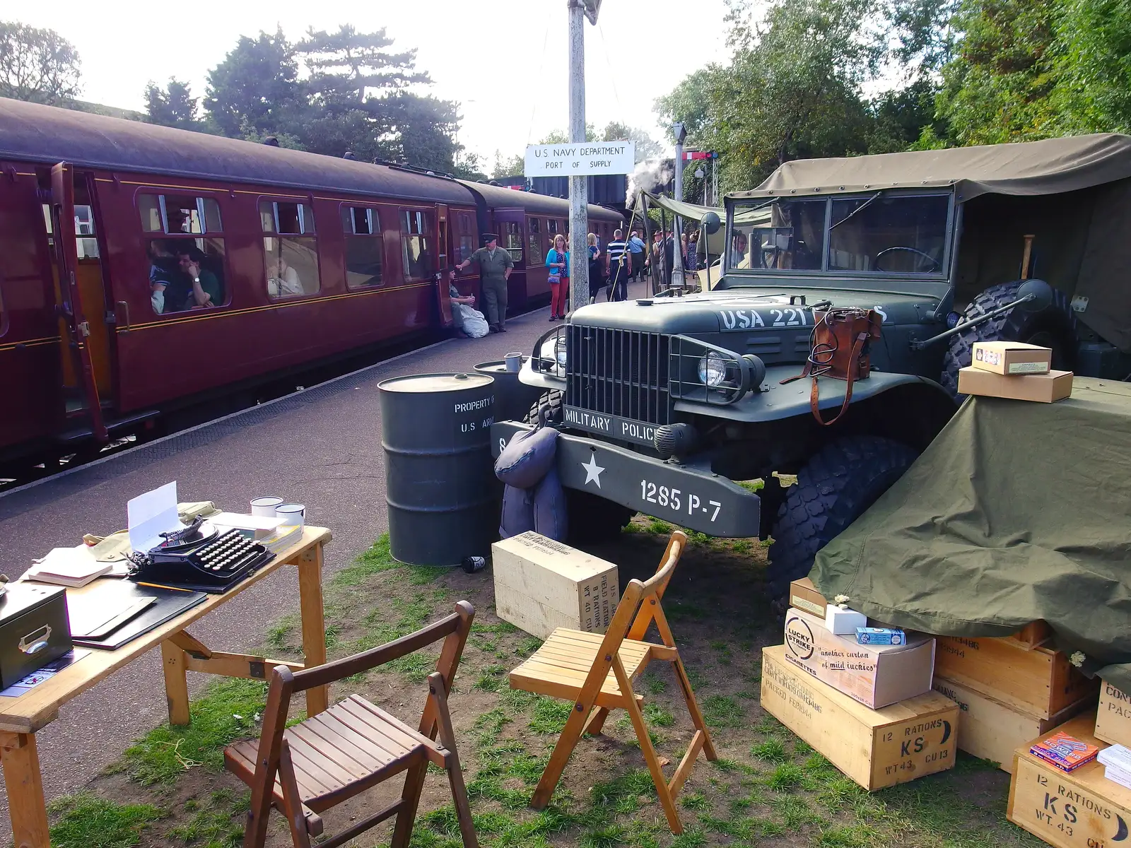 US Army gear, from Paul Bear's Adventures at a 1940s Steam Weekend, Holt, Norfolk - 22nd September 2013