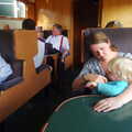 Isobel and Harry on the train, Paul Bear's Adventures at a 1940s Steam Weekend, Holt, Norfolk - 22nd September 2013