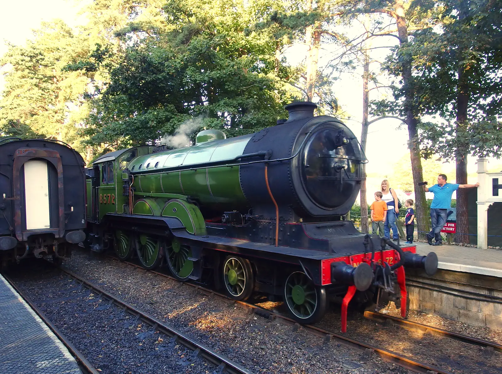 8572 is back at Holt station, from Paul Bear's Adventures at a 1940s Steam Weekend, Holt, Norfolk - 22nd September 2013