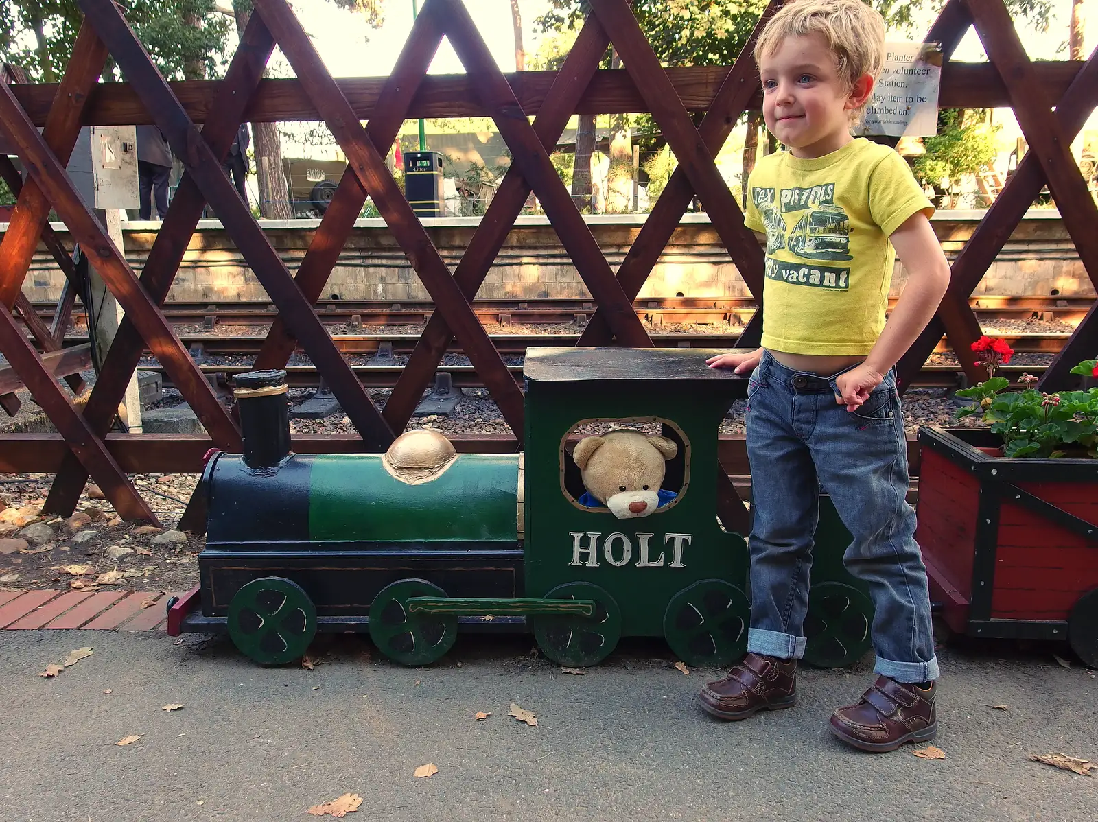 Paul Bear is an engine driver, from Paul Bear's Adventures at a 1940s Steam Weekend, Holt, Norfolk - 22nd September 2013