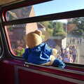 Paul Bear looks out, Paul Bear's Adventures at a 1940s Steam Weekend, Holt, Norfolk - 22nd September 2013