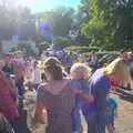 The crowds in the car park for the flypast, Fred's Fifth Birthday, The Village Hall, Brome, Suffolk - 28th September 2013