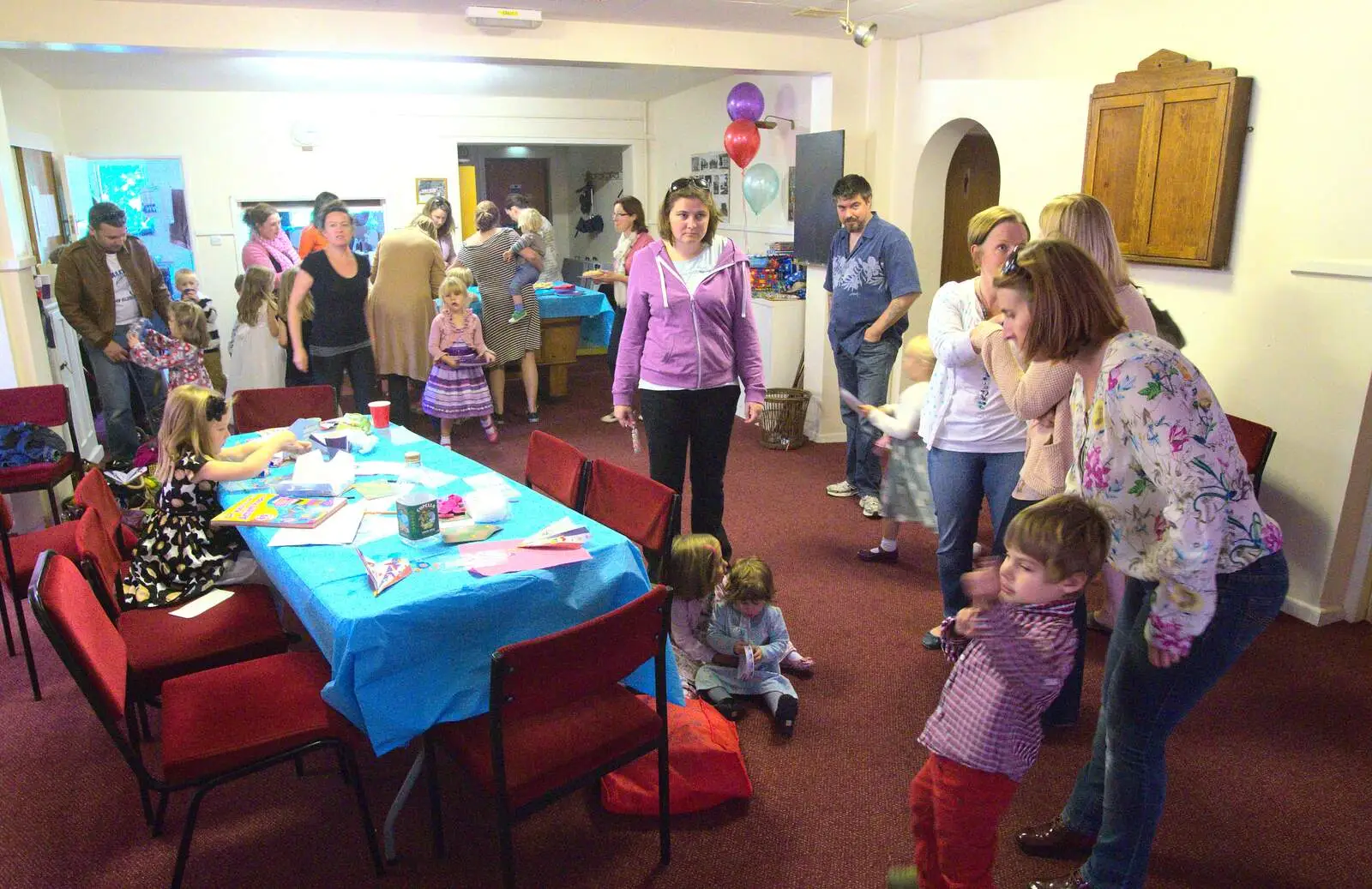 Back in the village hall, from Fred's Fifth Birthday, The Village Hall, Brome, Suffolk - 28th September 2013