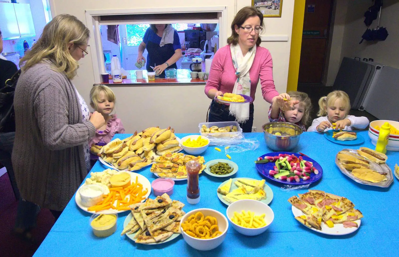 Quality food: cheese puffs, hotdogs and pizza, from Fred's Fifth Birthday, The Village Hall, Brome, Suffolk - 28th September 2013