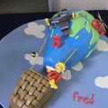 Fred's amazing cake, complete with a Janie , Fred's Fifth Birthday, The Village Hall, Brome, Suffolk - 28th September 2013