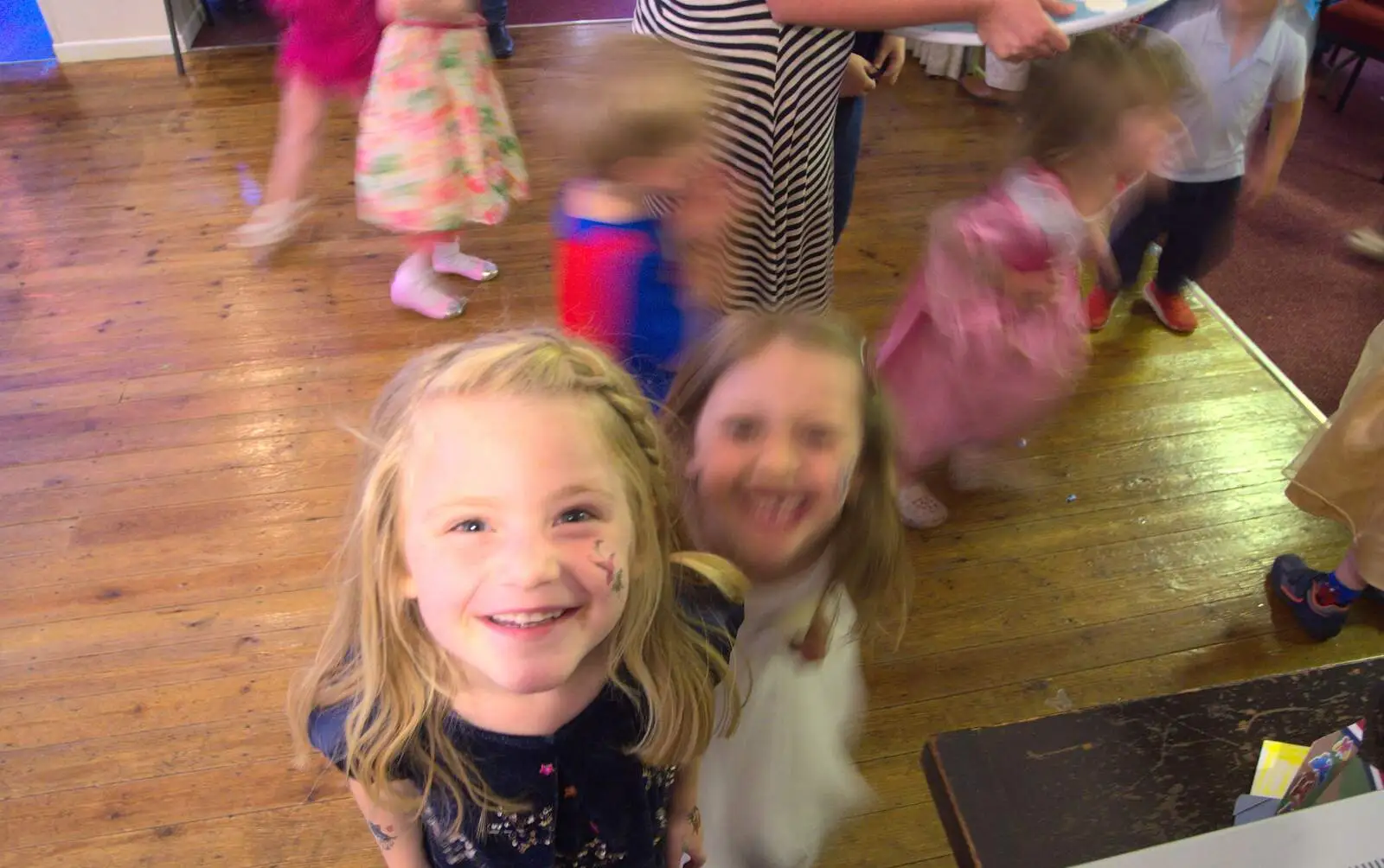 Jessica looks up, from Fred's Fifth Birthday, The Village Hall, Brome, Suffolk - 28th September 2013