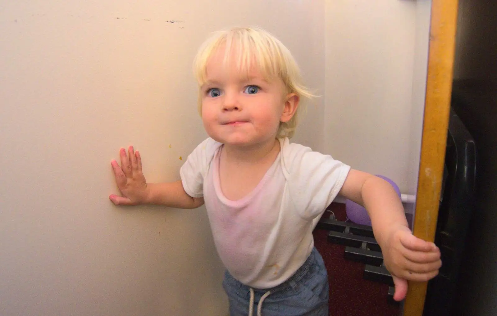 Harry's found a good hidey-hole, from Fred's Fifth Birthday, The Village Hall, Brome, Suffolk - 28th September 2013