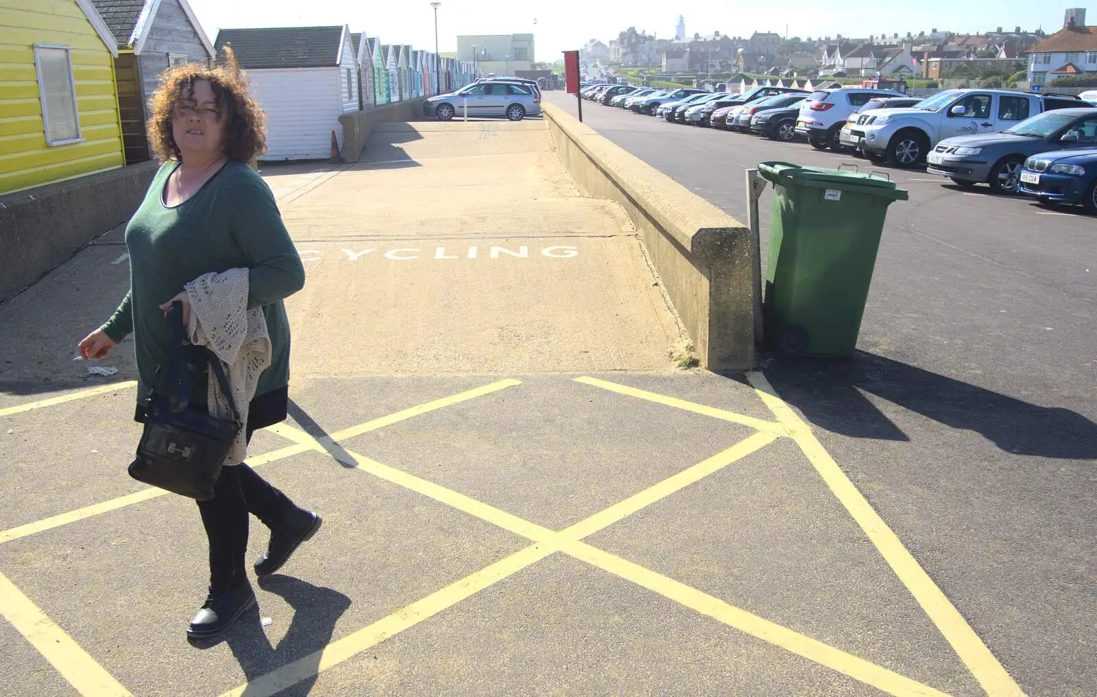 Louise hangs around with a smoke on the go, from Southwold By The Sea, Suffolk - 29th September 2013