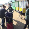 Gabes is rugged up as Fred scoots about, Southwold By The Sea, Suffolk - 29th September 2013