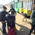 Gabes is rugged up as Fred scoots about, Southwold By The Sea, Suffolk - 29th September 2013