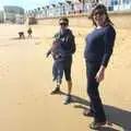 Harry, Evelyn and Sis on the beach, Southwold By The Sea, Suffolk - 29th September 2013