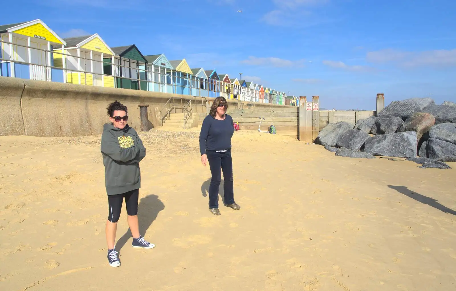 Sis's hair blows around, from Southwold By The Sea, Suffolk - 29th September 2013