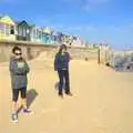 Sis's hair blows around, Southwold By The Sea, Suffolk - 29th September 2013