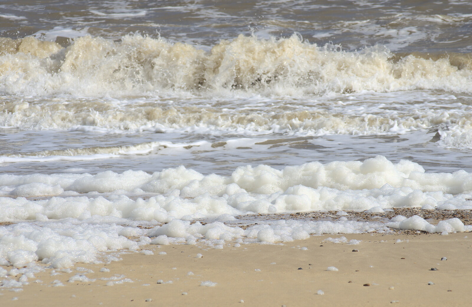 Crashing waves and sea foam from Southwold By The Sea, Suffolk - 29th September 2013