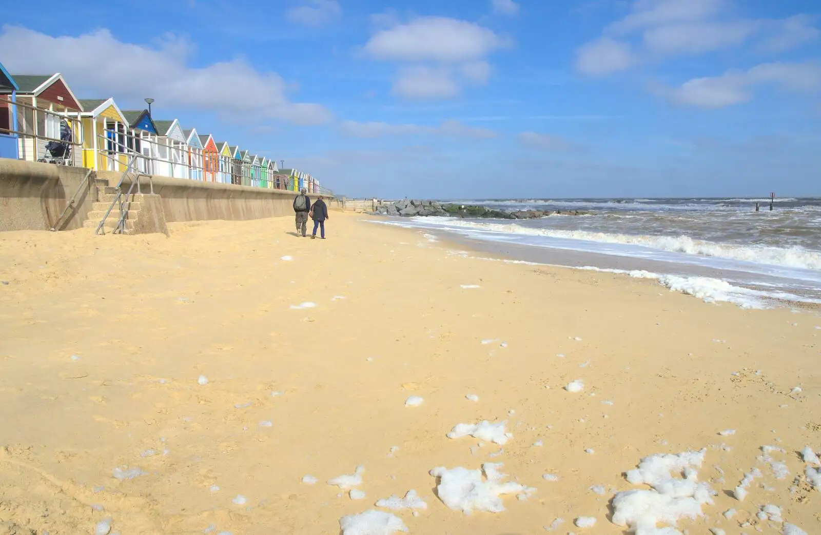 Southwold beach, and the beach huts, from Southwold By The Sea, Suffolk - 29th September 2013