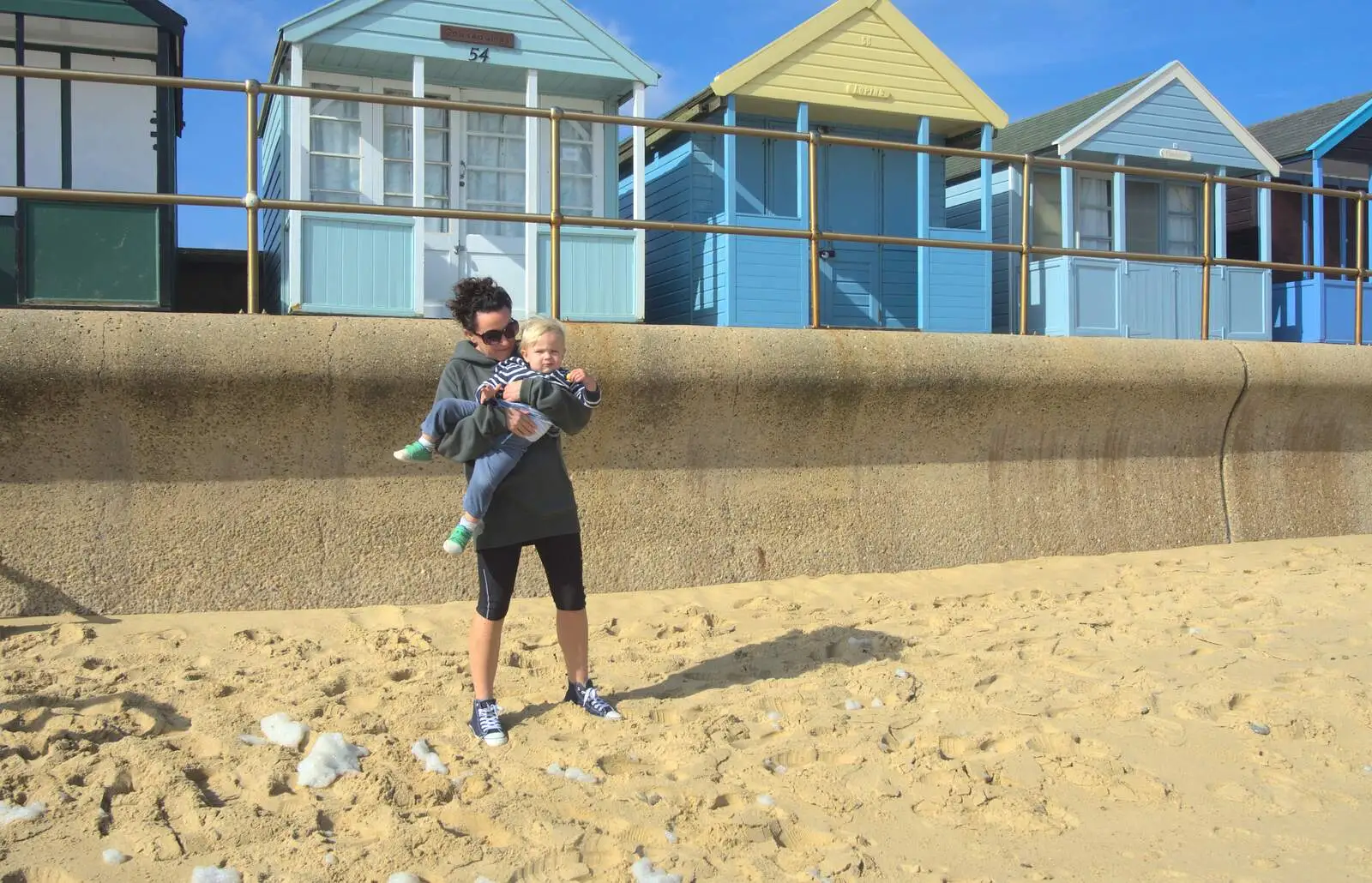 Evelyn swings Harry around, from Southwold By The Sea, Suffolk - 29th September 2013