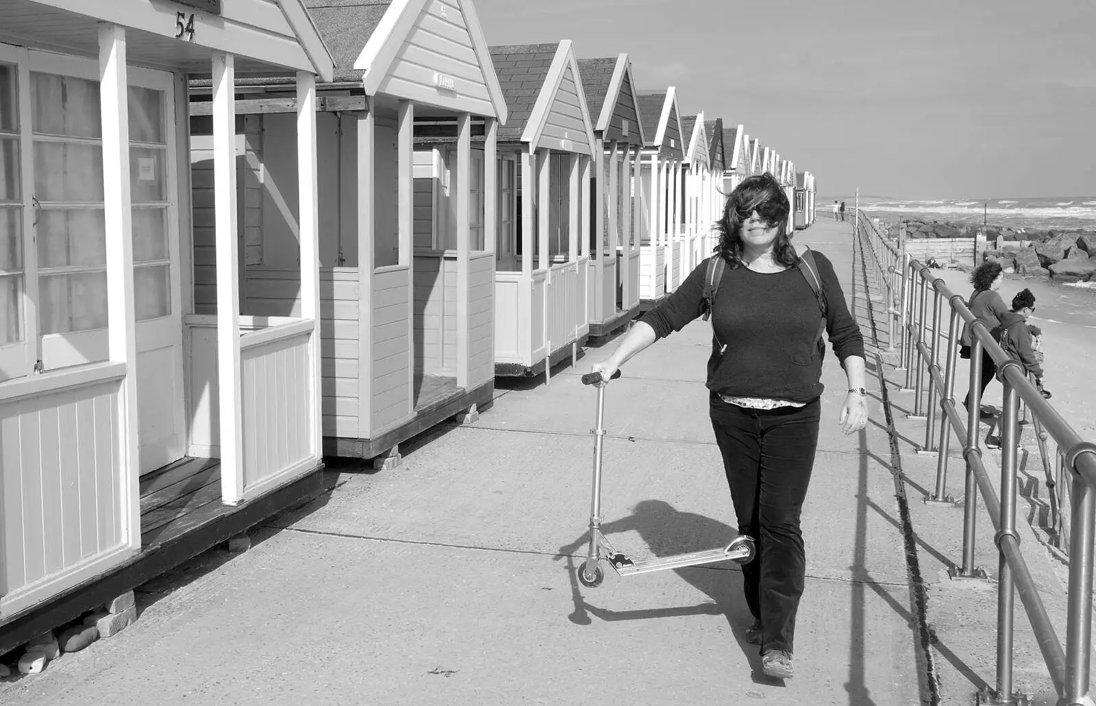 Sis with a scooter, from Southwold By The Sea, Suffolk - 29th September 2013