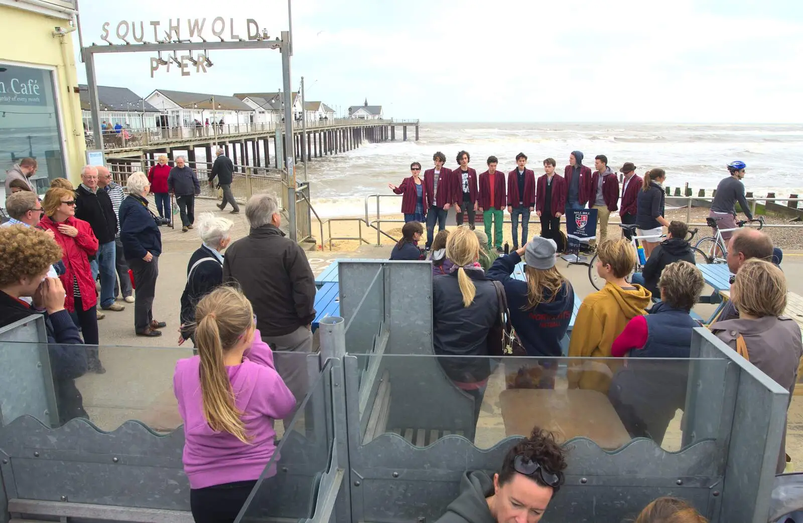 The promenade crowds watch the barbershop choir, from Southwold By The Sea, Suffolk - 29th September 2013