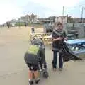 Evelyn installs Harry in his buggy, Southwold By The Sea, Suffolk - 29th September 2013