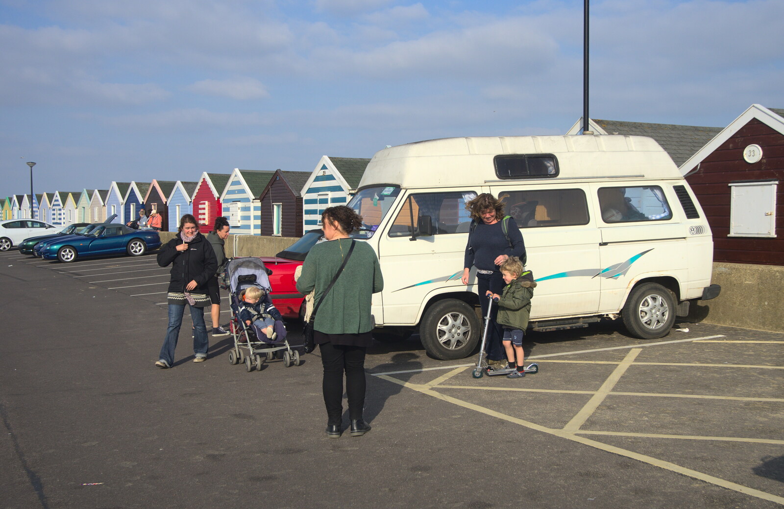 A neat bookend: back at the van from Southwold By The Sea, Suffolk - 29th September 2013