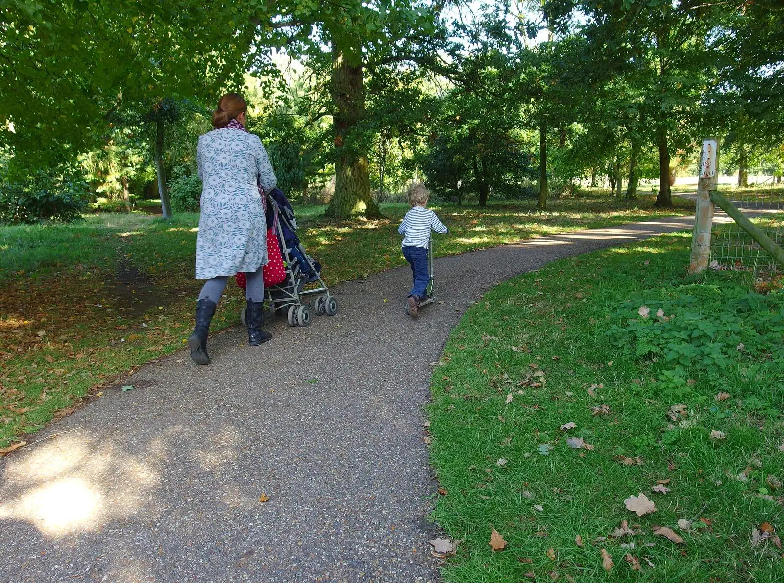 Fred's off on a scooter, from A Walk Around Thornham, and Jacqui Dankworth, Bungay, Suffolk - 6th October 2013