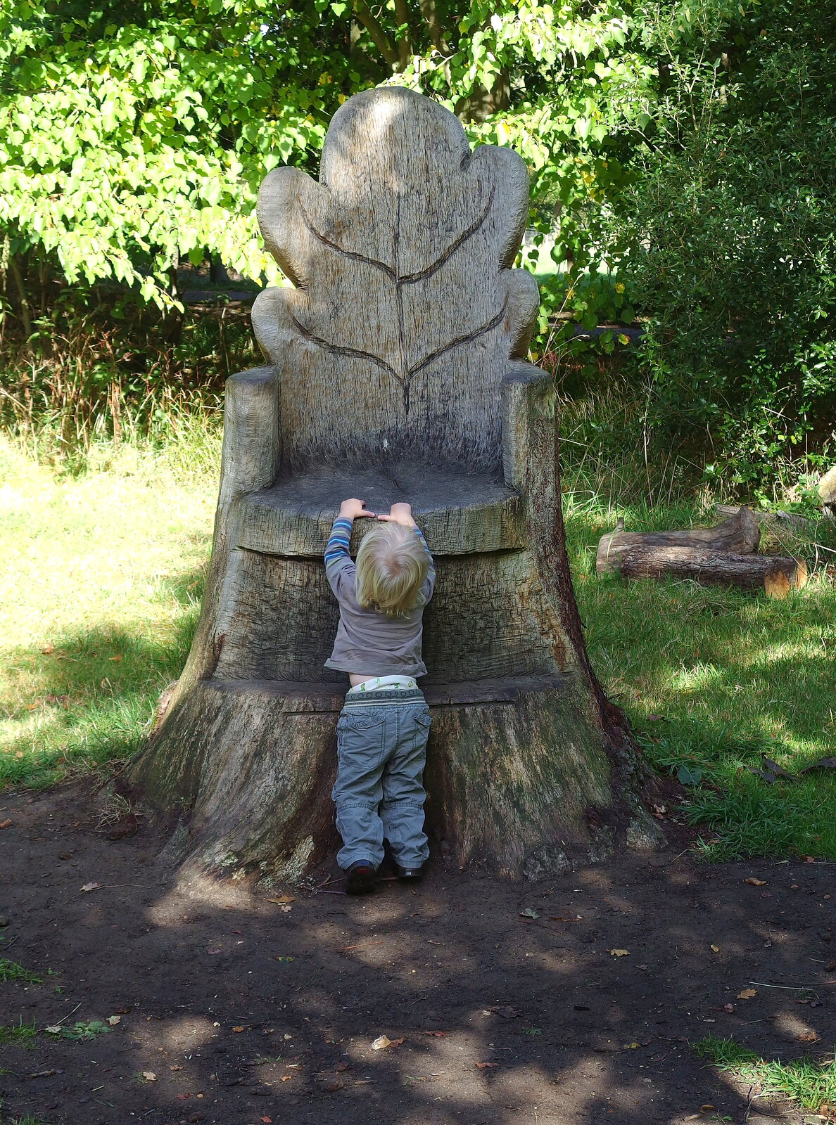 Harry tries to climb the throne from A Walk Around Thornham, and Jacqui Dankworth, Bungay, Suffolk - 6th October 2013