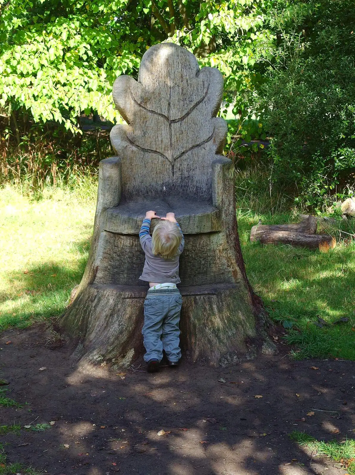 Harry tries to climb the throne, from A Walk Around Thornham, and Jacqui Dankworth, Bungay, Suffolk - 6th October 2013