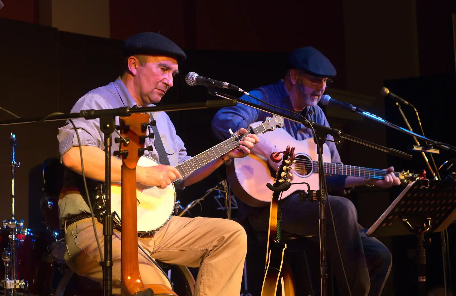 Banjo and guitar action, from The Diss Cornhall Beer Festival and Maglia Rosa Group, Diss, Norfolk - 12th October 2013