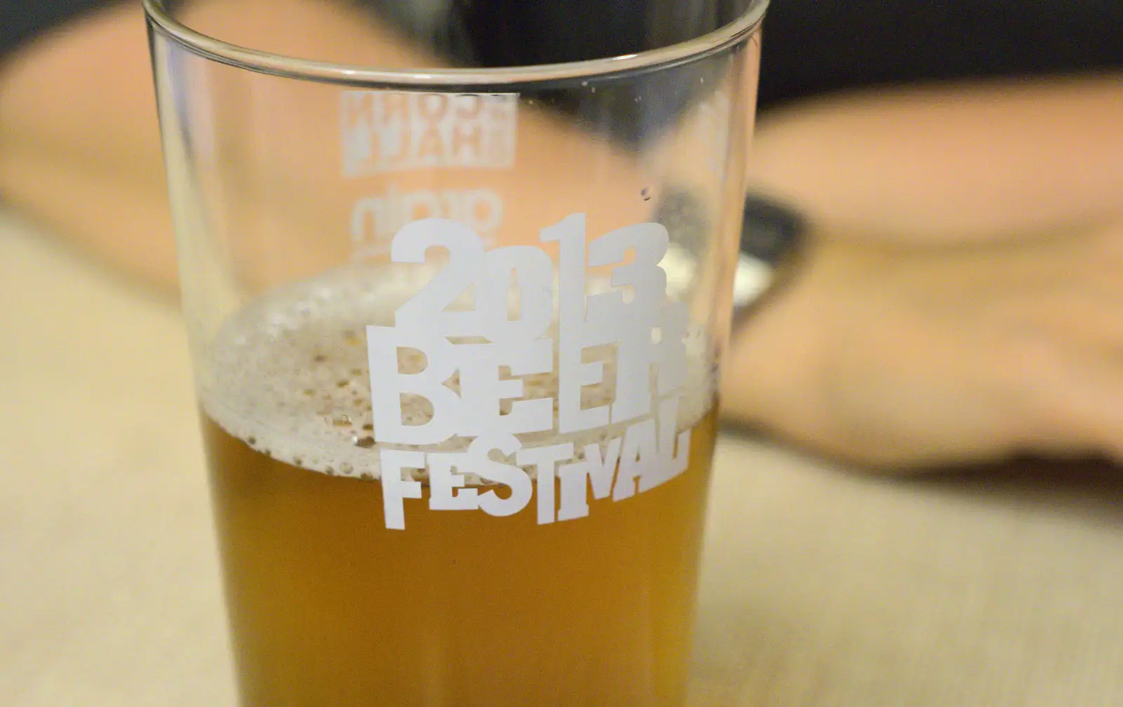 A beer-festival glass, from The Diss Cornhall Beer Festival and Maglia Rosa Group, Diss, Norfolk - 12th October 2013