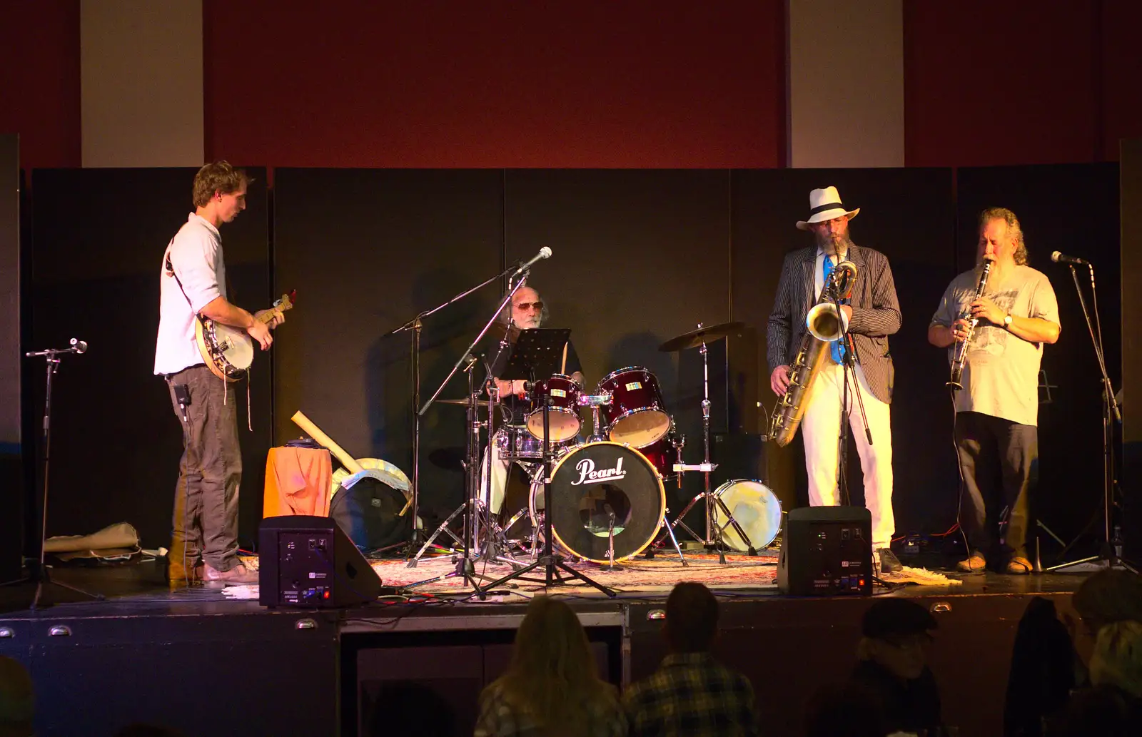 A band on stage, from The Diss Cornhall Beer Festival and Maglia Rosa Group, Diss, Norfolk - 12th October 2013