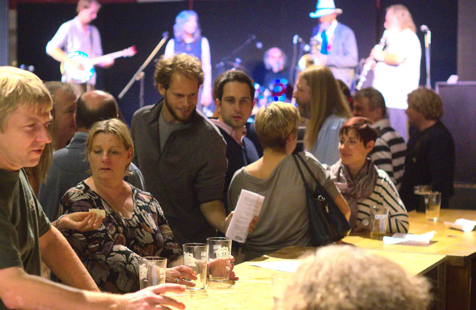 Bar action, from The Diss Cornhall Beer Festival and Maglia Rosa Group, Diss, Norfolk - 12th October 2013