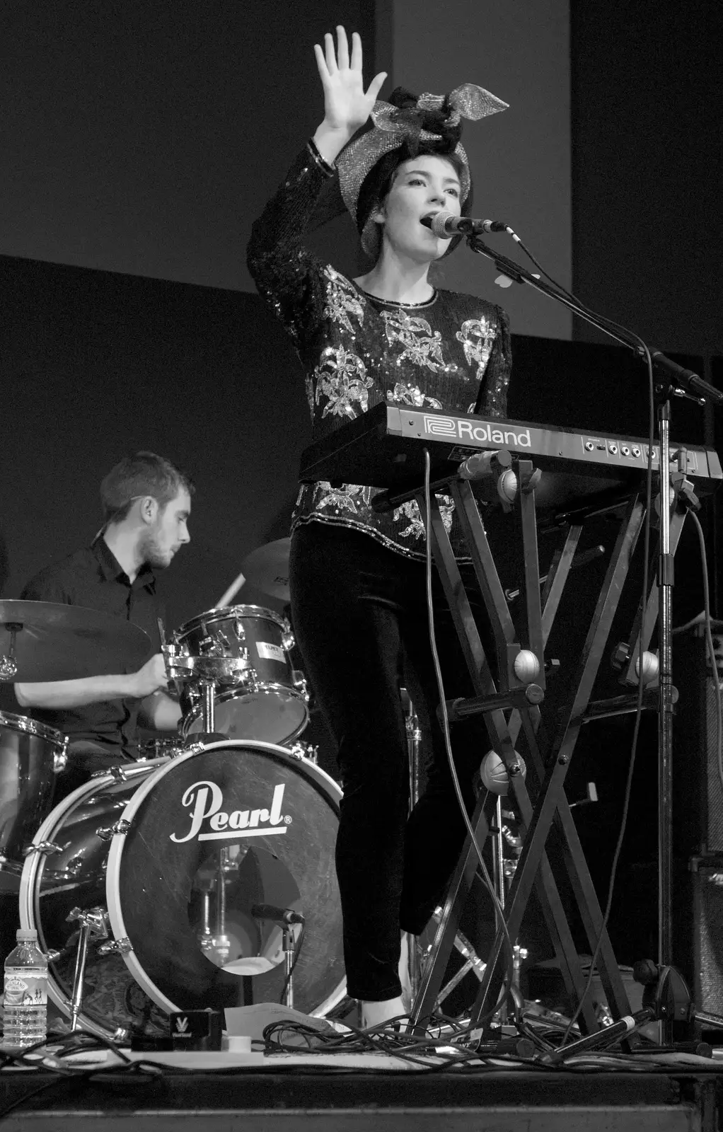 Daisy holds her hand up, from The Diss Cornhall Beer Festival and Maglia Rosa Group, Diss, Norfolk - 12th October 2013