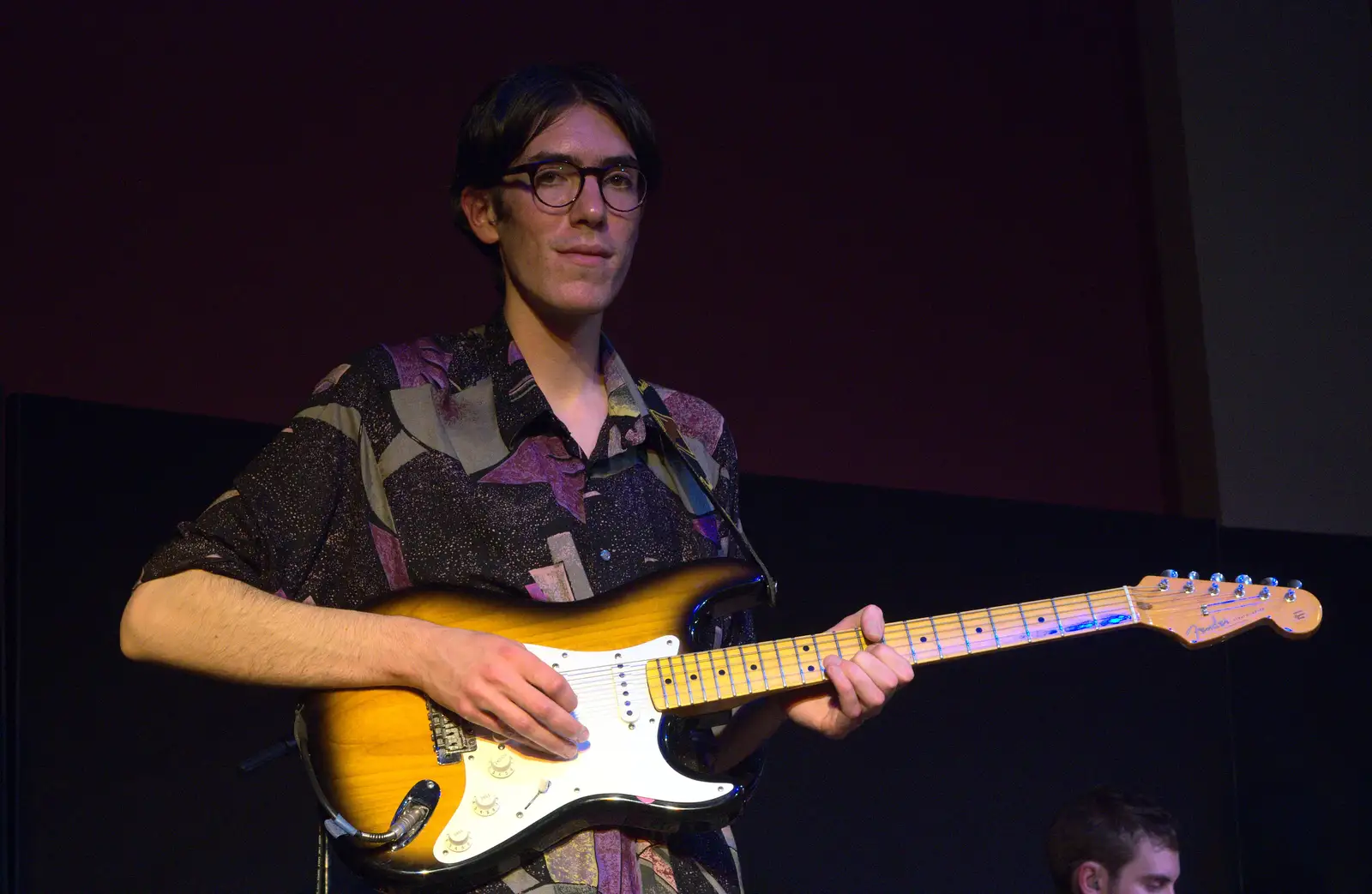 Sam does a good Hank Marvin impersonation, from The Diss Cornhall Beer Festival and Maglia Rosa Group, Diss, Norfolk - 12th October 2013