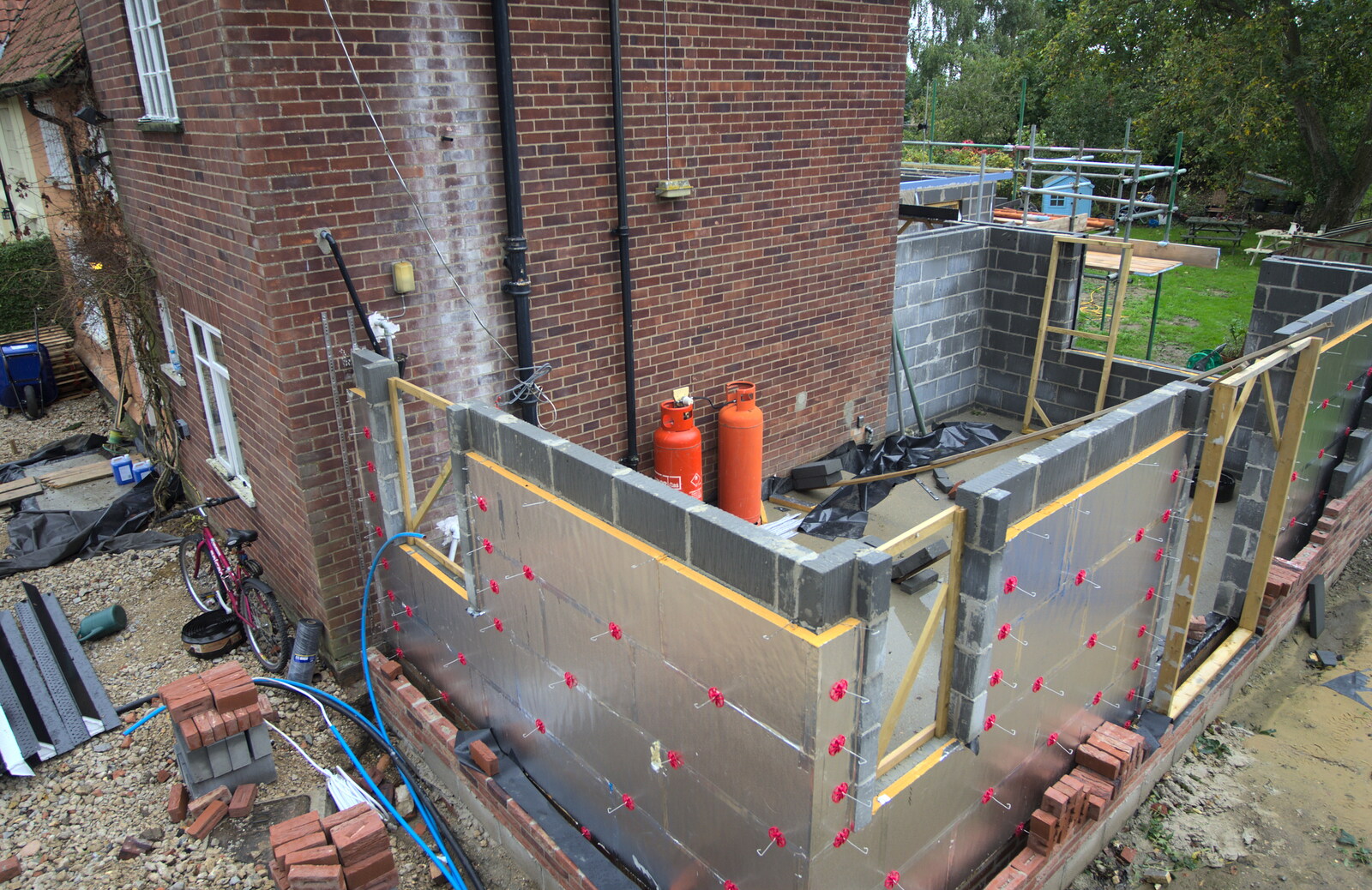 The side extension from A Building Site Update, Brome, Suffolk - 13th October 2013