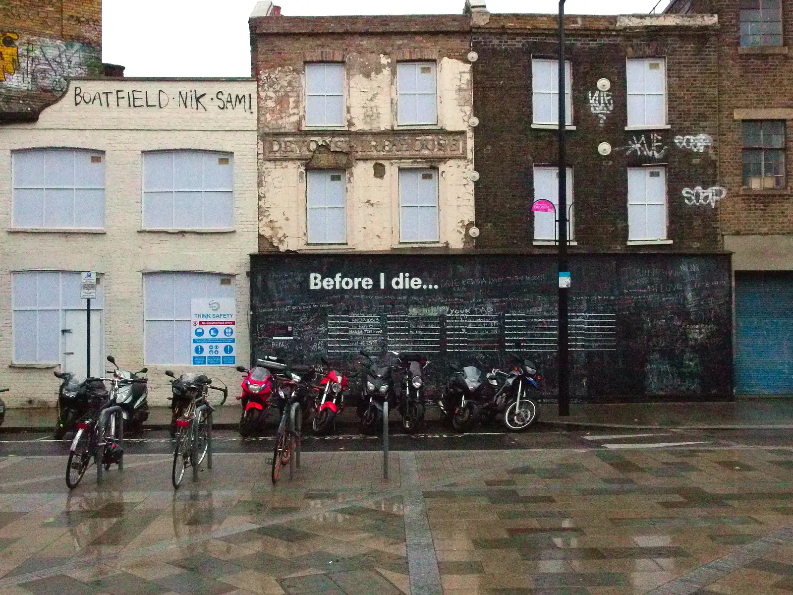 Derelict buildings on Union Street, from A Rachel and Sam Evening, Gwydir Street, Cambridge - 19th October 2013