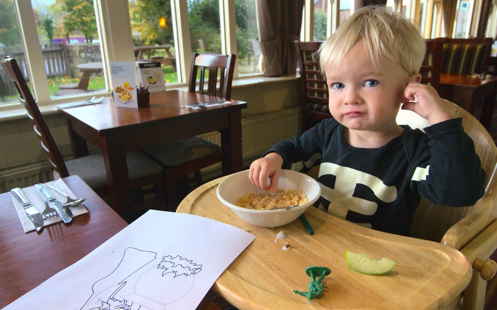 Harry pokes a finger in his ear, as he is wont to do, from A Few Days in Spreyton, Devon - 26th October 2013