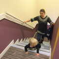 Harry climbs the stairs, A Few Days in Spreyton, Devon - 26th October 2013
