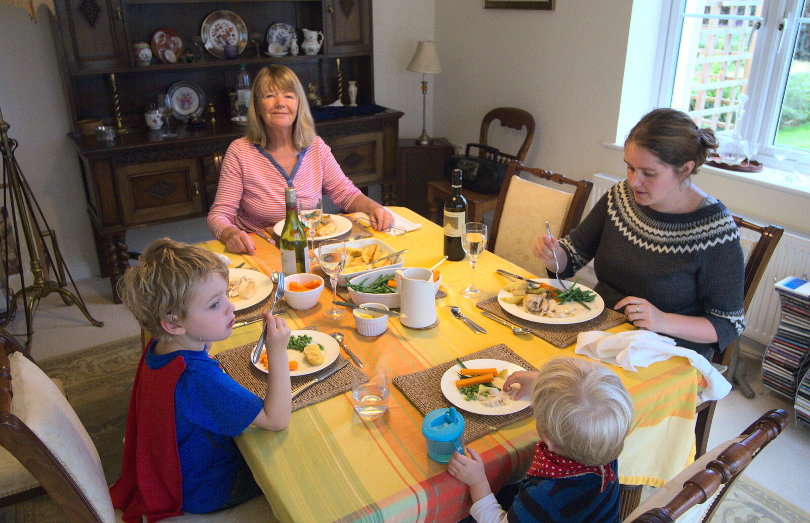 Mother and the gang do Saturday lunch from A Few Days in Spreyton, Devon - 26th October 2013