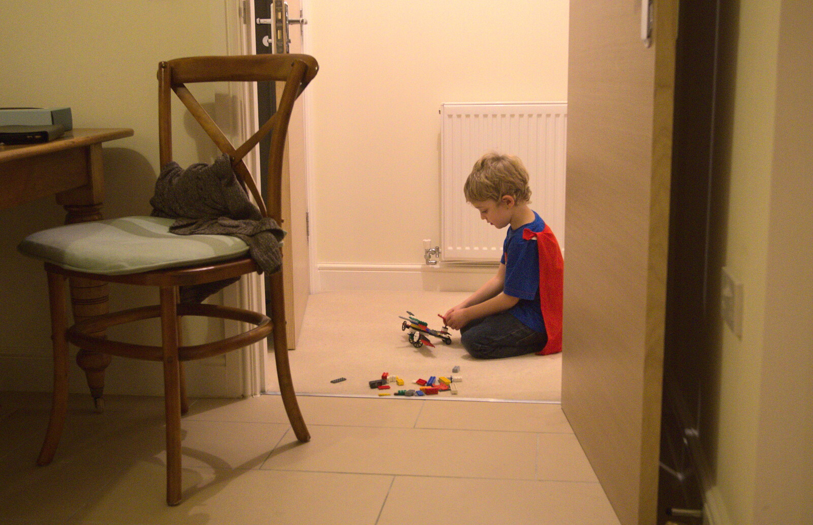 Fred builds Lego in the hall from A Few Days in Spreyton, Devon - 26th October 2013