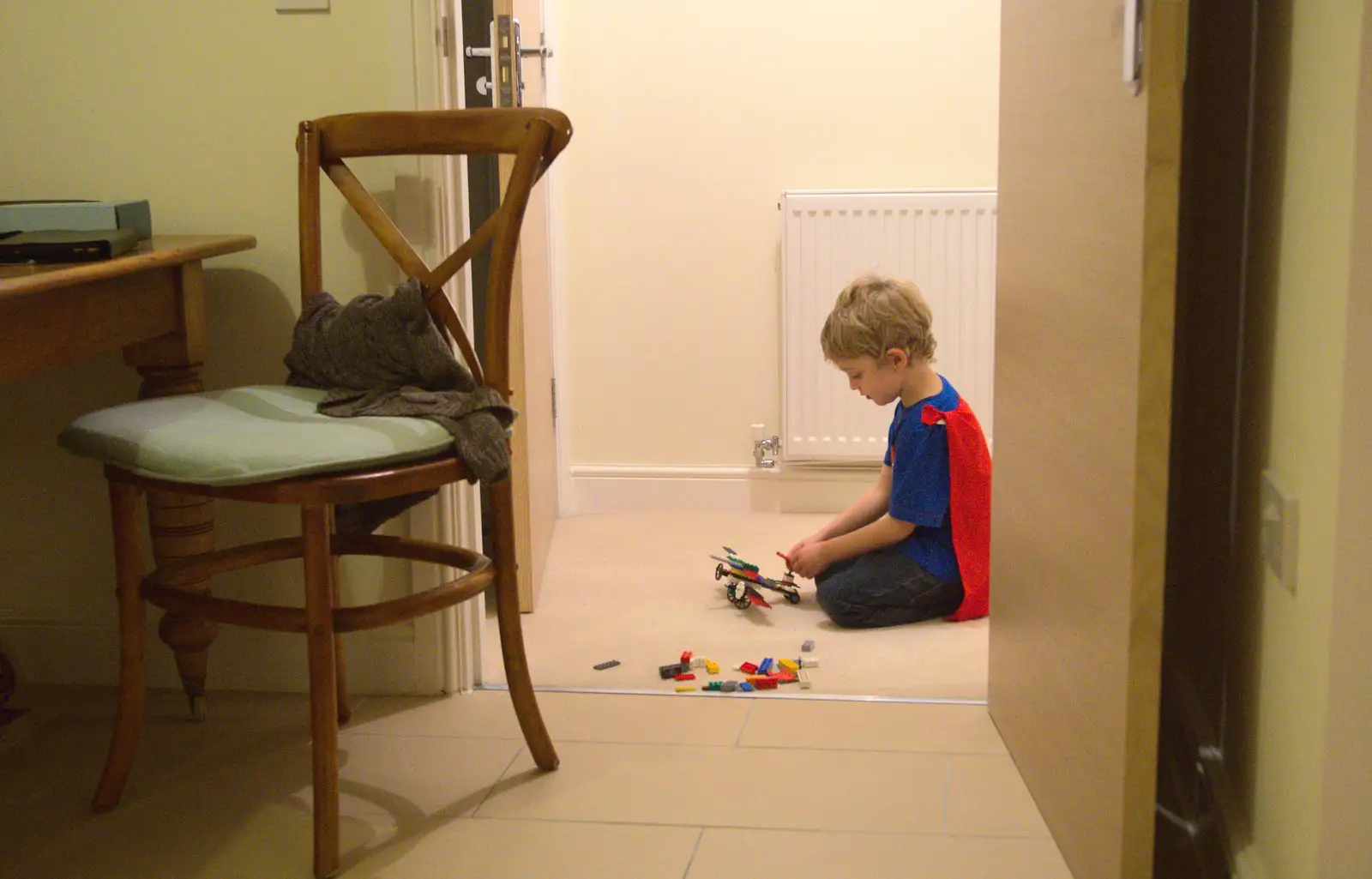 Fred builds Lego in the hall, from A Few Days in Spreyton, Devon - 26th October 2013