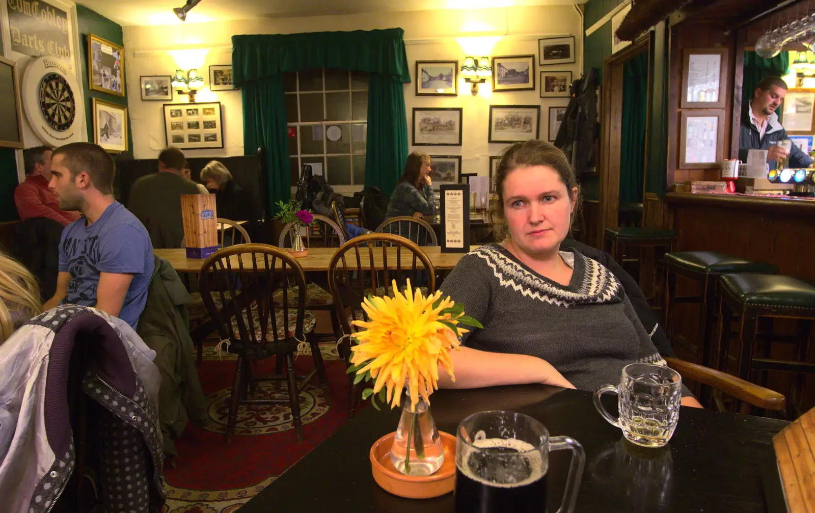 Isobel in the Tom Cobley, from A Few Days in Spreyton, Devon - 26th October 2013