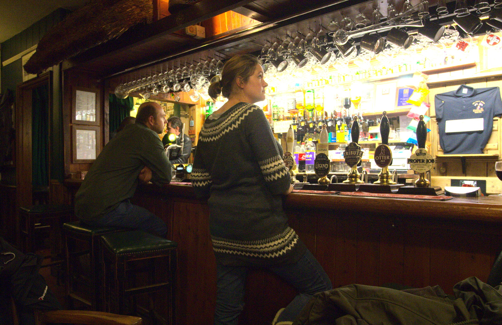 Isobel waits for more beer from A Few Days in Spreyton, Devon - 26th October 2013