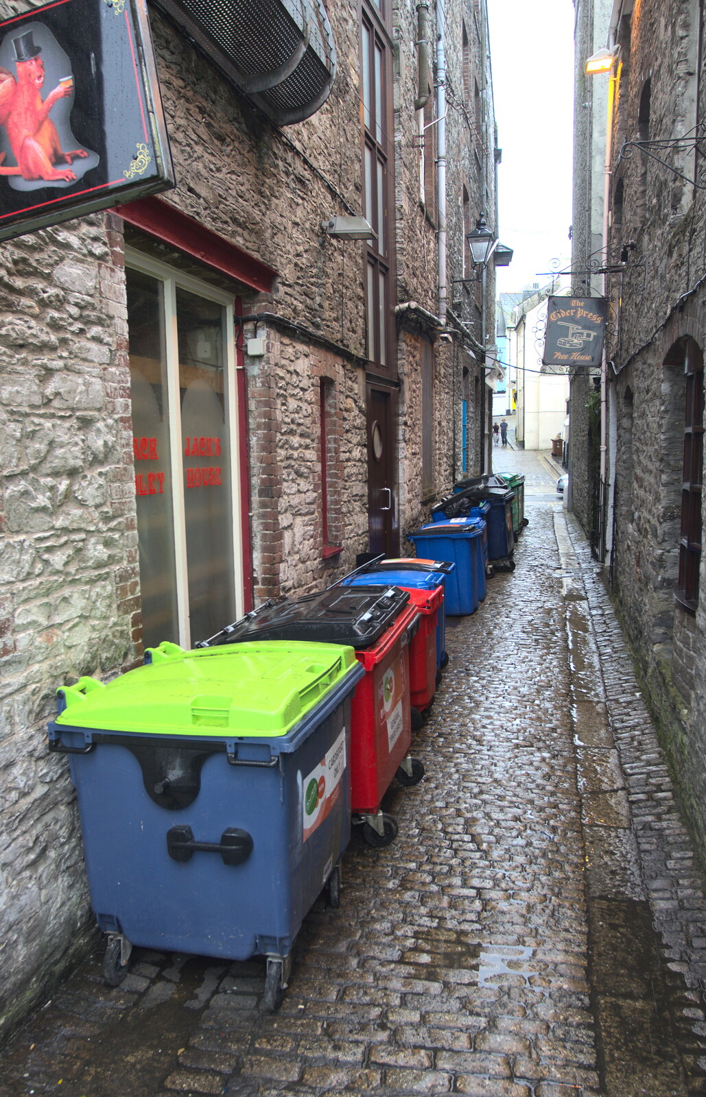 Barbican back street and bins from A Few Days in Spreyton, Devon - 26th October 2013