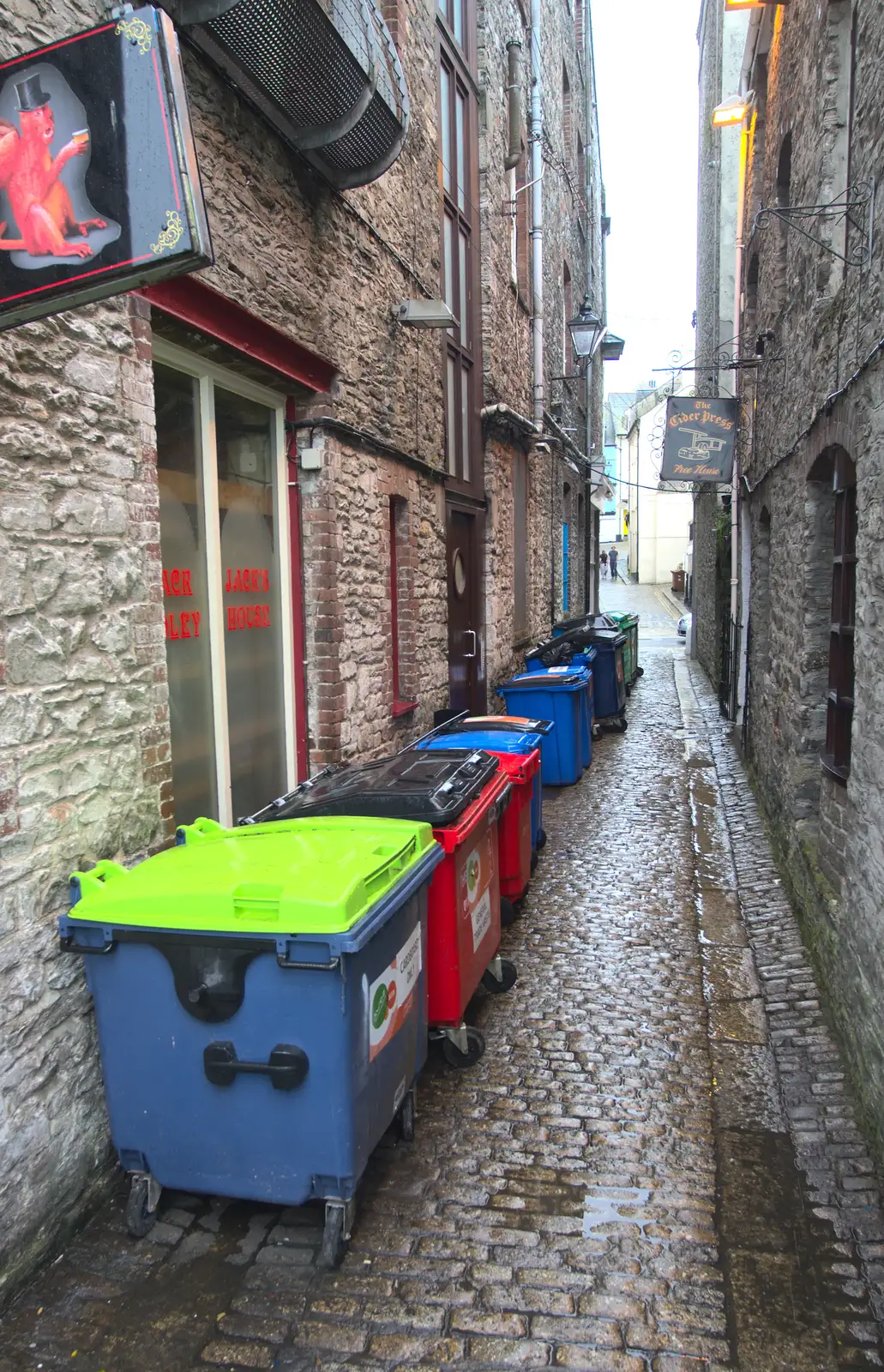 Barbican back street and bins, from A Few Days in Spreyton, Devon - 26th October 2013