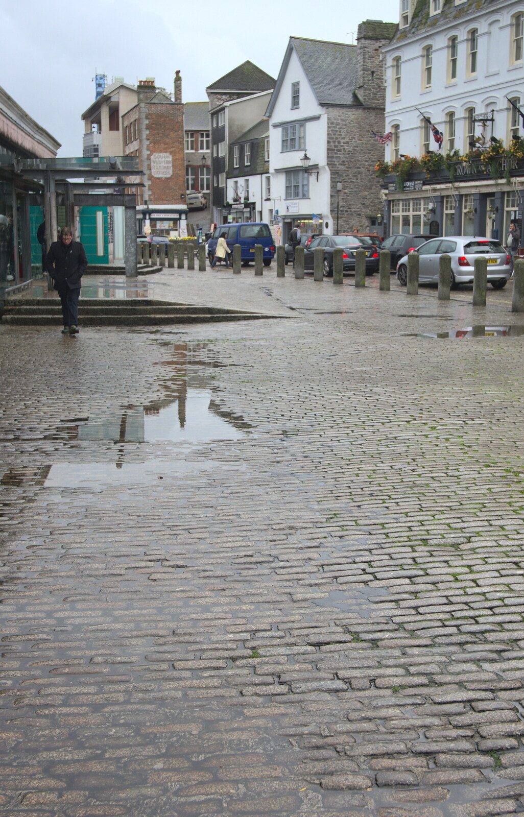 Wet cobbles on the Barbican from A Few Days in Spreyton, Devon - 26th October 2013