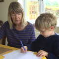 Fred does some drawing, A Few Days in Spreyton, Devon - 26th October 2013