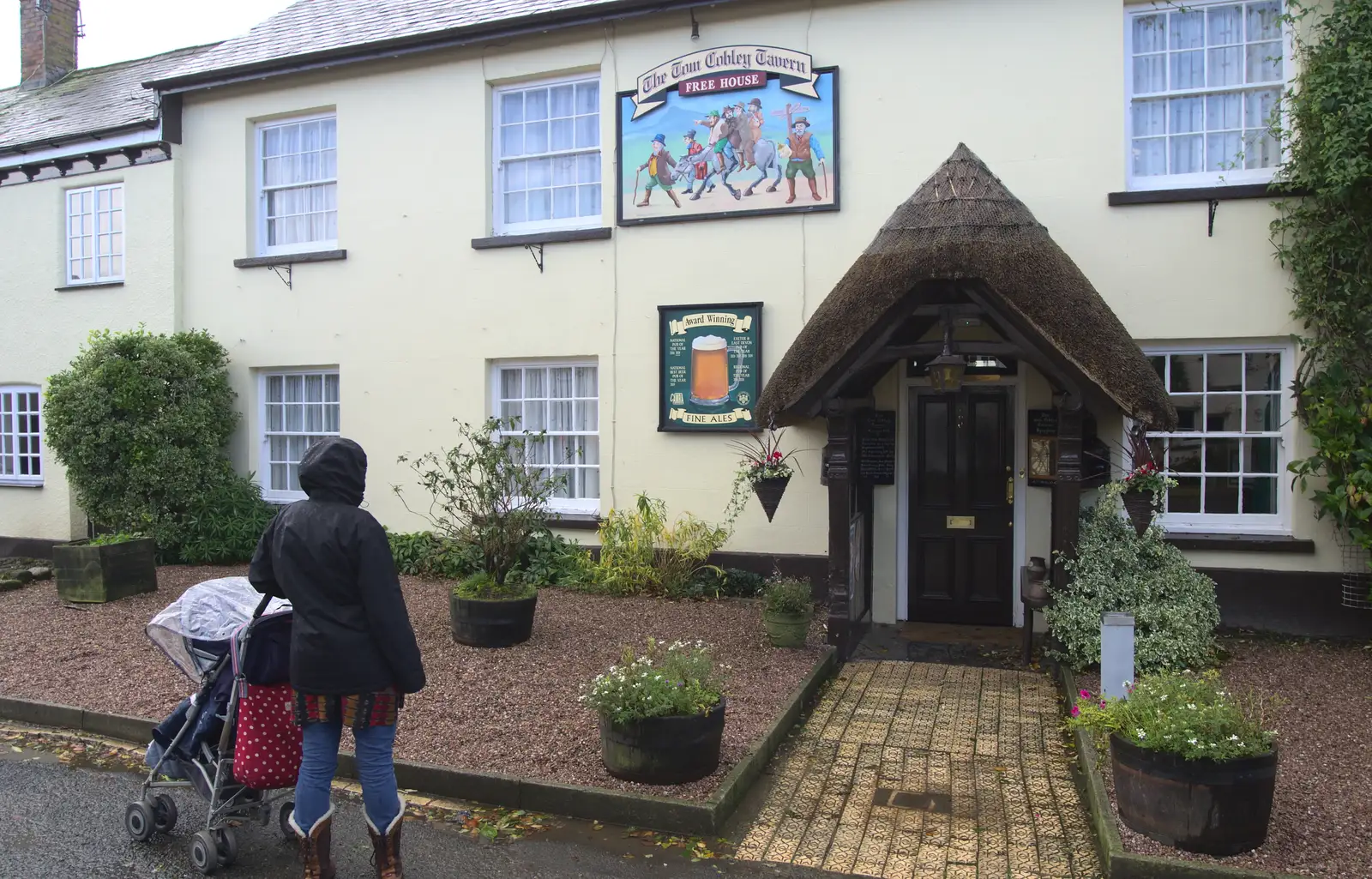 We look glumly at the Tom Cobley, which isn't open, from A Few Days in Spreyton, Devon - 26th October 2013