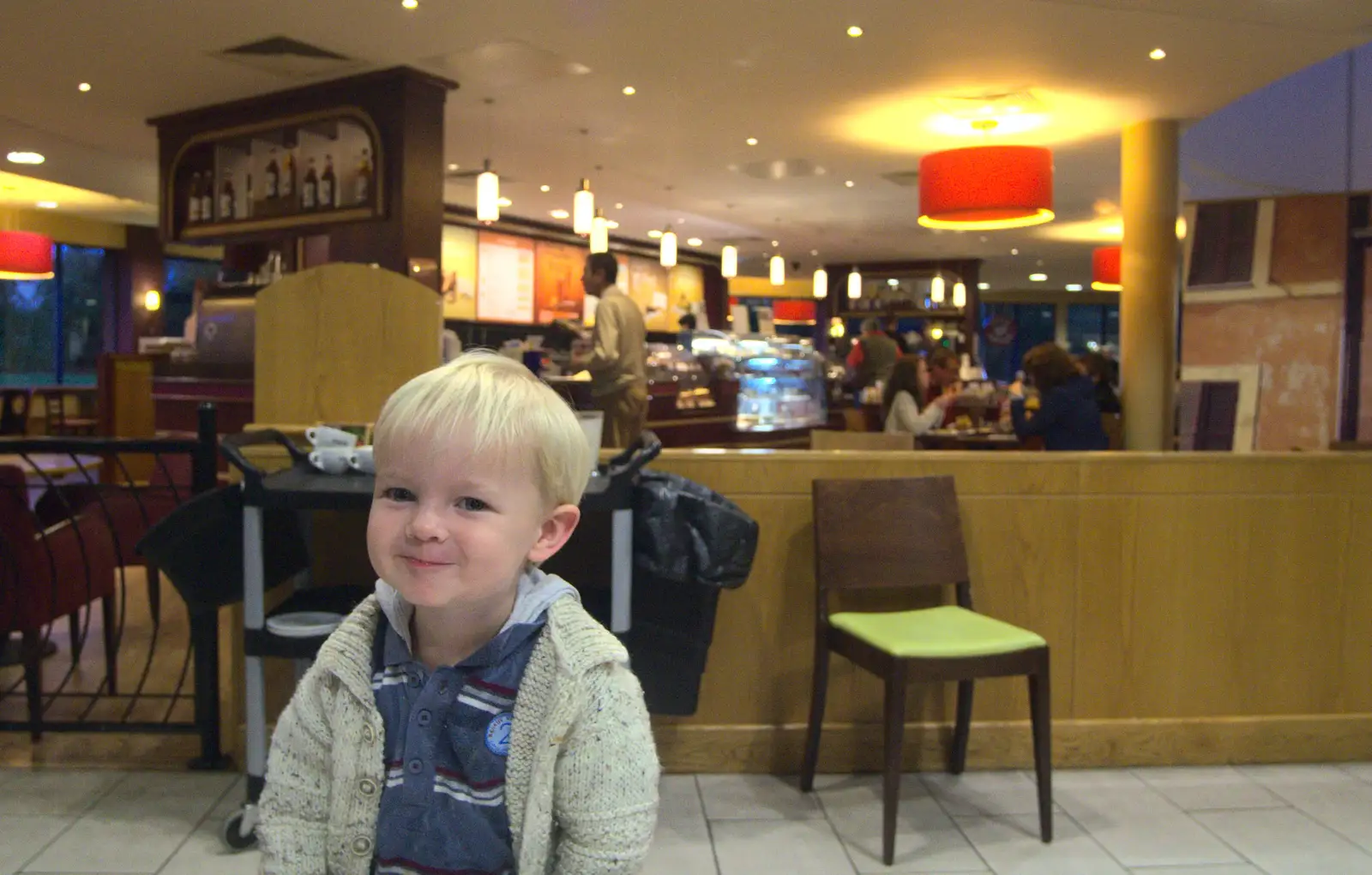 Harry looks cheeky at services outside Birmingham, from A Few Days in Spreyton, Devon - 26th October 2013